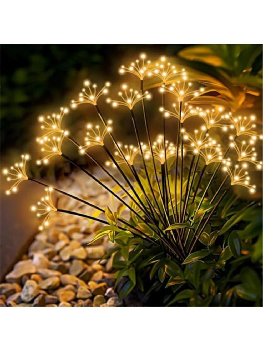 Solar Garden Light Outdoor Firework LED Copper Wire Swaying Waterproof Yard Deco